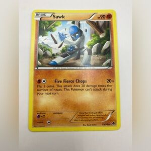 POKÉMON Sawk Trading Card; Emerging Powers; 59/98; PERFECT CONDITION. Rare.